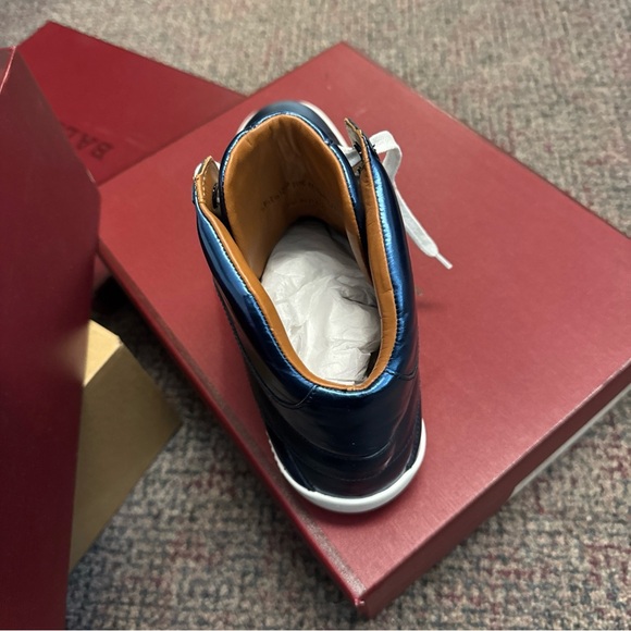 NIB $700 Bally Men Eticon Leather High-Top Sneakers Blue 10.5 US - Picture 5 of 9